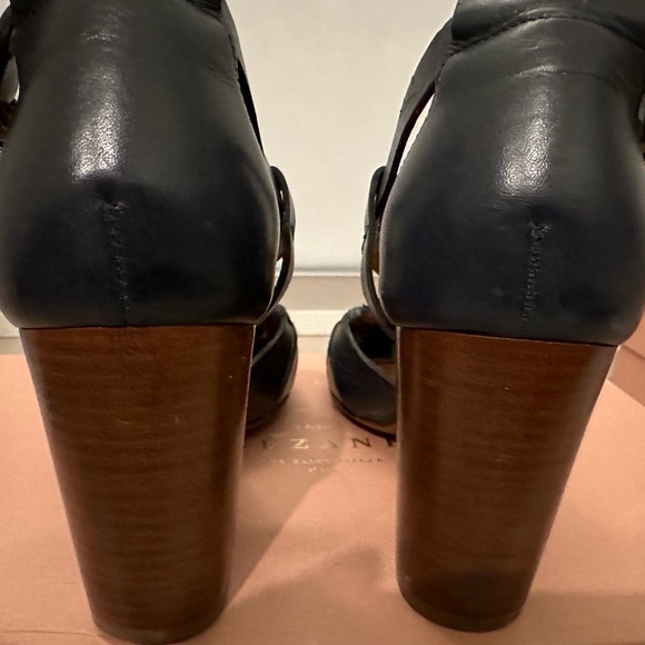 Sezane leather sandals. Size 5 / 35. Navy. 3.5” heels. - Picture 4 of 6